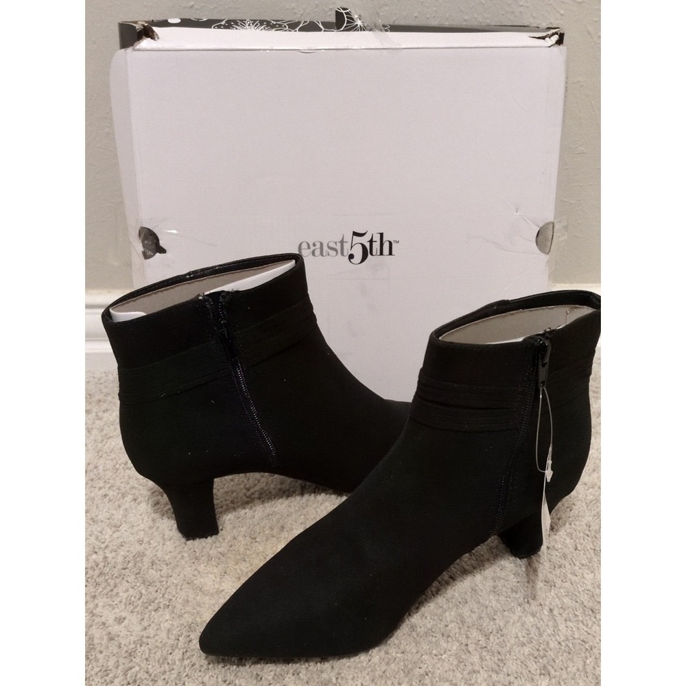 East 5th Black Suede Pointed Toe Ankle Booties Women's 8.5 New